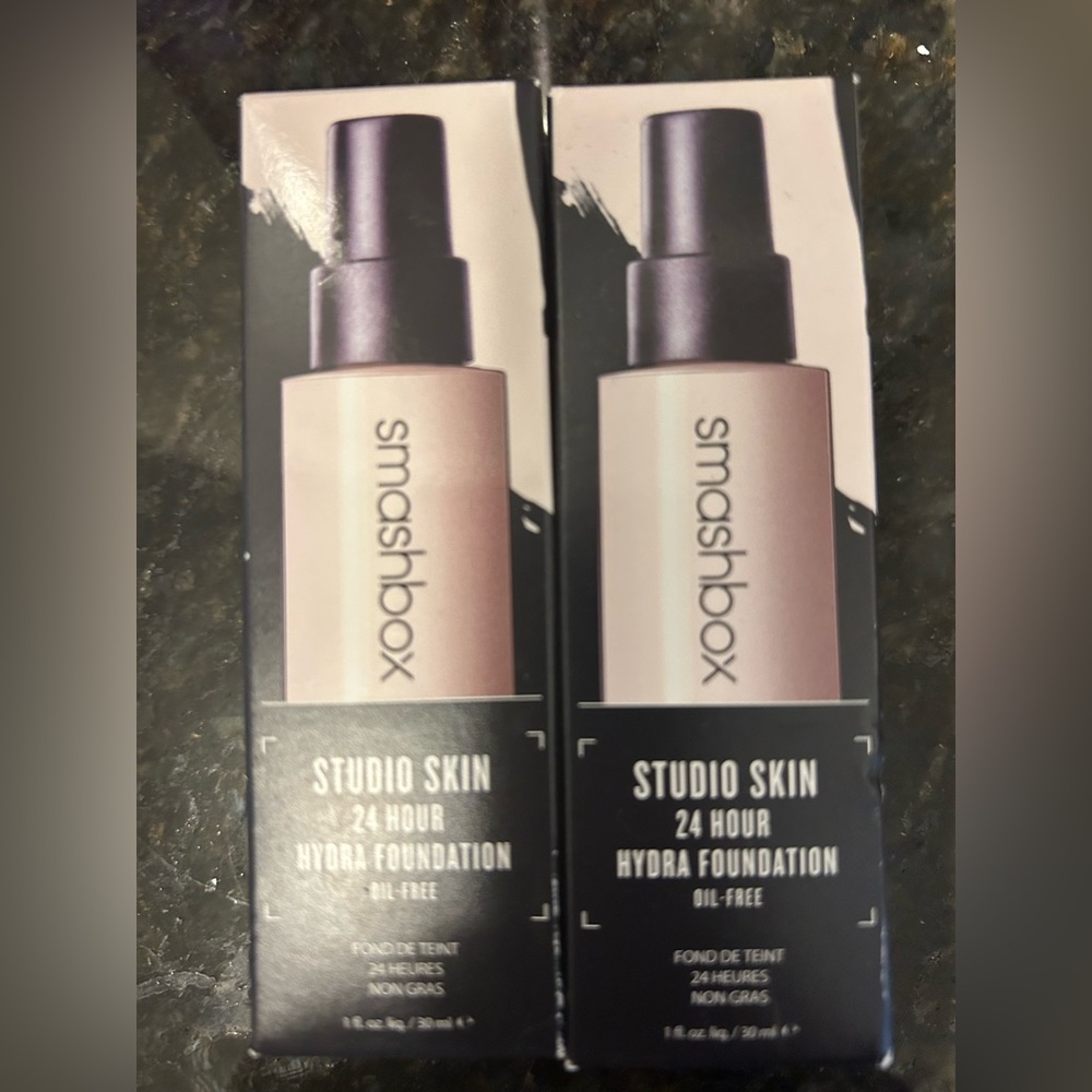 2x NIB - Smashbox Studio Skin 24HR Hydra Foundation Oil-Free in 0.3 Fair Neutral